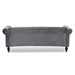 Baxton Studio Emma Traditional and Transitional Grey Velvet Fabric Upholstered and Button Tufted Chesterfield Sofa - Emma-Grey Velvet-SF