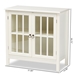 Baxton Studio Kendall Classic and Traditional White Finished Wood and Glass Kitchen Storage Cabinet - SR1801379-White-Cabinet