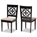 Baxton Studio Renaud Modern and Contemporary Sand Fabric Upholstered and Espresso Brown Finished Wood 2-Piece Dining Chair Set Set