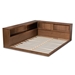 Baxton Studio Erie Modern Rustic and Transitional Walnut Brown Finished Wood Queen Size Platform Storage Bed with Built-In Outlet - MG0031-Walnut-Queen