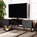 Baxton Studio Moina Mid-Century Modern Two-Tone Walnut Brown and Grey Finished Wood TV Stand - SE TV90810WI-Columbia/Dark Grey-TV Stand