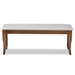 Baxton Studio Cornelie Modern and Contemporary Transitional Grey Fabric Upholstered and Walnut Brown Finished Wood Dining Bench - RH036-Grey/Walnut-Dining Bench