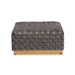Baxton Studio Noah Luxe and Glam Grey Velvet Fabric Upholstered and Gold Finished Square Cocktail Ottoman - TSF-6709-Grey/Gold-Otto