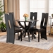 Baxton Studio Ronda Modern and Contemporary Dark Brown Faux Leather Upholstered and Dark Brown Finished Wood 5-Piece Dining Set - Ronda-Dark Brown-5PC Dining Set