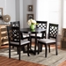 Baxton Studio Tricia Modern and Contemporary Grey Fabric Upholstered and Dark Brown Finished Wood 5-Piece Dining Set - Tricia-Grey/Dark Brown-5PC Dining Set