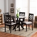 Baxton Studio Alisa Modern and Contemporary Grey Fabric Upholstered and Dark Brown Finished Wood 5-Piece Dining Set - Alisa-Grey/Dark Brown-5PC Dining Set