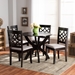 Baxton Studio Sandra Modern and Contemporary Grey Fabric Upholstered and Dark Brown Finished Wood 5-Piece Dining Set - Sandra-Grey/Dark Brown-5PC Dining Set