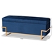 Baxton Studio Parker Glam and Luxe Navy Blue Velvet Upholstered and Gold Metal Finished Storage Ottoman - JY20A122L-Navy Blue/Gold-Storage Otto