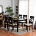 Baxton Studio Lucie Modern and Contemporary Sand Fabric Upholstered and Dark Brown Finished Wood 7-Piece Dining Set - RH333C-Sand/Dark Brown-7PC Dining Set