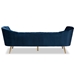 Baxton Studio Kailyn Glam and Luxe Navy Blue Velvet Fabric Upholstered and Gold Finished Sofa - TSF-6719-3-Navy Blue Velvet/Gold-SF