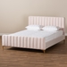 Baxton Studio Nami Modern Contemporary Glam and Luxe Light Pink Velvet Fabric Upholstered and Gold Finished Full Size Platform Bed - CF0374-Light Pink-Full