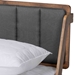 Baxton Studio Helsa Mid-Century Modern Dark Grey Fabric Upholstered and Walnut Finished Full Size Platform Bed - MG0047-5-Dark Grey/Ash Walnut-Full