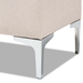 Baxton Studio Mabel Modern and Contemporary Transitional Beige Fabric Upholstered and Silver Finished Metal Storage Ottoman - WS-20093 -Beige/Silver-Otto
