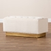 Baxton Studio Powell Glam and Luxe Beige Velvet Fabric Upholstered and Gold PU Leather Storage Ottoman - WS-2019-Beige Velvet/Gold-Otto