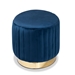 Baxton Studio Kirana Glam and Luxe Navy Blue Velvet Fabric Upholstered and Gold PU Leather Ottoman - WS-20352-Navy Blue Velvet/Gold-Otto