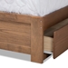 Baxton Studio Eleni Modern and Contemporary Transitional Ash Walnut Brown Finished Wood Full Size 3-Drawer Platform Storage Bed - Eleni-Ash Walnut-Full