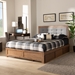 Baxton Studio Lene Modern and Contemporary Transitional Dark Grey Fabric Upholstered and Ash Walnut Brown Finished Wood King Size 3-Drawer Platform Storage Bed - Lene-Dark Grey/Ash Walnut-King