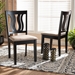 Baxton Studio Fenton Modern and Contemporary Sand Fabric Upholstered and Dark Brown Finished Wood 2-Piece Dining Chair Set - RH338C-Sand/Dark Brown-DC-2PK