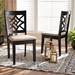 Baxton Studio Nicolette Modern and Contemporary Sand Fabric Upholstered and Dark Brown Finished Wood 2-Piece Dining Chair Set - RH340C-Sand/Dark Brown-DC-2PK