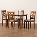 Baxton Studio Nicolette Modern and Contemporary Grey Fabric Upholstered and Walnut Brown Finished Wood 5-Piece Dining Set - RH340C-Grey/Walnut-5PC Dining Set