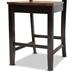 Baxton Studio Gervais Modern and Contemporary Transitional Two-Tone Dark Brown and Walnut Brown Finished Wood 2-Piece Counter Stool Set - RH339P-Dark Brown/Walnut Scoop Seat-PC