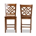 Baxton Studio Nicolette Modern and Contemporary Transitional Walnut Brown Finished Wood 2-Piece Counter Stool Set - RH340P-Walnut Wood Scoop Seat-PC
