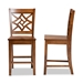 Baxton Studio Nicolette Modern and Contemporary Transitional Walnut Brown Finished Wood 2-Piece Counter Stool Set - RH340P-Walnut Wood Scoop Seat-PC