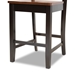 Baxton Studio Nicolette Modern and Contemporary Two-Tone Dark Brown and Walnut Brown Finished Wood 2-Piece Counter Stool Set - RH340P-Dark Brown/Walnut Wood Scoop Seat-PC