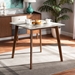 Baxton Studio Kaylee Mid-Century Modern Transitional Walnut Brown Finished Wood Dining Table with Faux Marble Tabletop - Kaylee-Marble/Walnut-DT