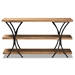 Baxton Studio Terrell Modern Rustic and Industrial Natural Brown Finished Wood and Black Finished Metal Console Table - JY20A165-Natural/Black-Console