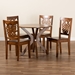 Baxton Studio Liese Modern and Contemporary Transitional Walnut Brown Finished Wood 5-Piece Dining Set - Liese-Walnut-5PC Dining Set