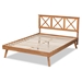 Baxton Studio Galvin Modern and Contemporary Brown Finished Wood Queen Size Platform Bed - SW8219-Rustic Brown-Queen