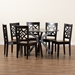 Baxton Studio Miela Modern and Contemporary Two-Tone Dark Brown and Walnut Brown Finished Wood 7-Piece Dining Set - Miela-Dark Brown/Walnut-7PC Dining Set