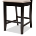 Baxton Studio Nicolette Modern and Contemporary Sand Fabric Upholstered and Dark Brown Finished Wood 2-Piece Counter Stool Set - RH340P-Sand/Dark Brown-PC