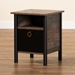 Baxton Studio Vaughan Modern and Contemporary Two-Tone Rustic Brown and Black Finished Wood Nightstand - SM-NS3840-Rustic Brown-NS