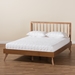 Baxton Studio Toru Mid-Century Modern Ash Walnut Finished Wood Full Size Platform Bed - Toru-Ash Walnut-Full