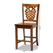 Baxton Studio Gervais Modern and Contemporary Transitional Walnut Brown Finished Wood 2-Piece Counter Stool Set - RH339P-Walnut Scoop Seat-PC