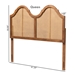 Baxton Studio Hazel Vintage Classic and Traditional Ash Walnut Finished Wood and Synthetic Rattan Queen Size Arched Headboard - MG9739-1-Ash Walnut Rattan-HB-Queen