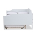 Baxton Studio Alya Classic Traditional Farmhouse White Finished Wood Full Size Daybed with Roll-Out Trundle Bed - MG0016-1-White-Daybed-F/T