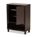 Baxton Studio Rossin Modern and Contemporary Dark Brown Finished Wood 2-Door Entryway Shoe Storage Cabinet with Bottom Shelf - ATSC1613-Modi Wenge-Shoe Cabinet