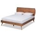 Baxton Studio Aimi Mid-Century Modern Walnut Brown Finished Wood Full Size Platform Bed - Aimi-Ash Walnut-Full