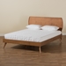 Baxton Studio Aimi Mid-Century Modern Walnut Brown Finished Wood King Size Platform Bed - Aimi-Ash Walnut-King