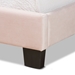 Baxton Studio Benjen Modern and Contemporary Glam Light Pink Velvet Fabric Upholstered Twin Size Panel Bed - CF9210C-Light Pink Velvet-Twin