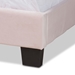 Baxton Studio Benjen Modern and Contemporary Glam Light Pink Velvet Fabric Upholstered Full Size Panel Bed - CF9210C-Light Pink Velvet-Full
