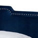 Baxton Studio Benjen Modern and Contemporary Glam Navy Blue Velvet Fabric Upholstered Full Size Panel Bed - CF9210C-Navy Blue Velvet-Full