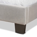 Baxton Studio Tamira Modern and Contemporary Glam Grey Velvet Fabric Upholstered Queen Size Panel Bed - CF9210E-Grey Velvet-Queen