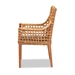 bali & pari Saoka Modern and Contemporary Natural Brown Finished Wood and Rattan Dining Chair - Saoka-Natural-DC