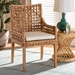 bali & pari Saoka Modern and Contemporary Natural Brown Finished Wood and Rattan Dining Chair - Saoka-Natural-DC