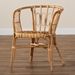 bali & pari Luxio Modern and Contemporary Natural Finished Rattan Dining Chair - Luxio-Natural-DC