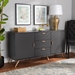 Baxton Studio Kelson Modern and Contemporary Dark Grey and Gold Finished Wood 2-Door Sideboard Buffet - LV19BFT1917-Dark Grey-Buffet